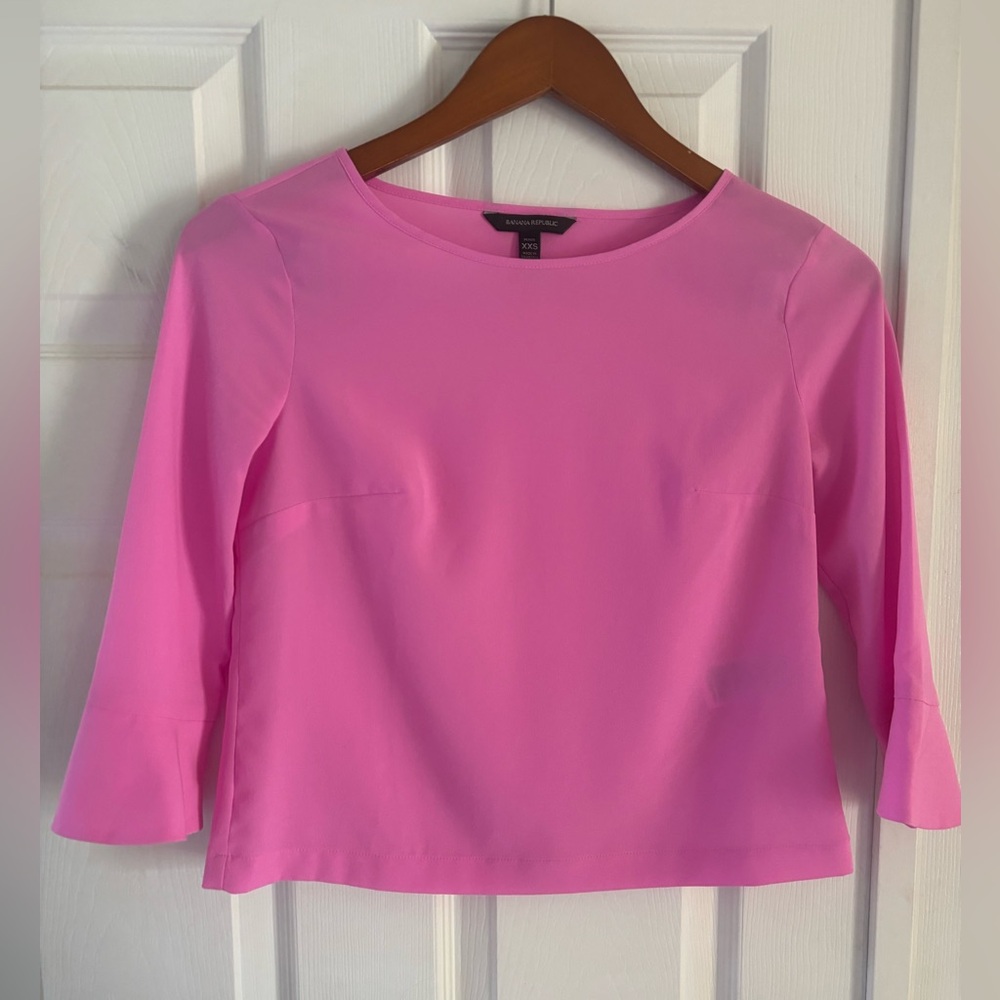 Banana Republic Flutter Sleeve Pink Blouse